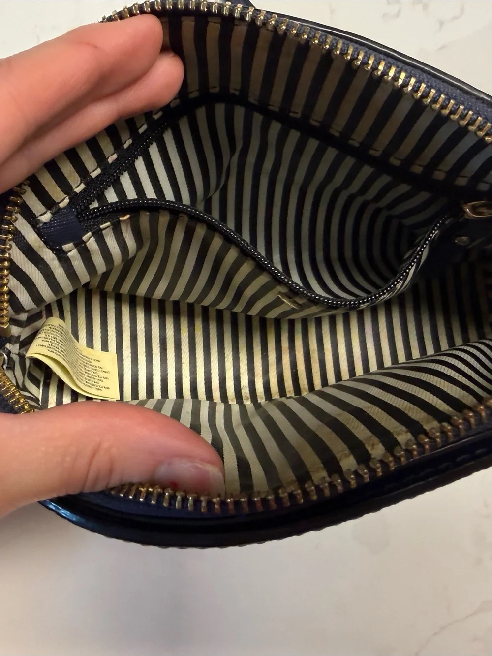 kate spade navy dome crossbody with gold hardware